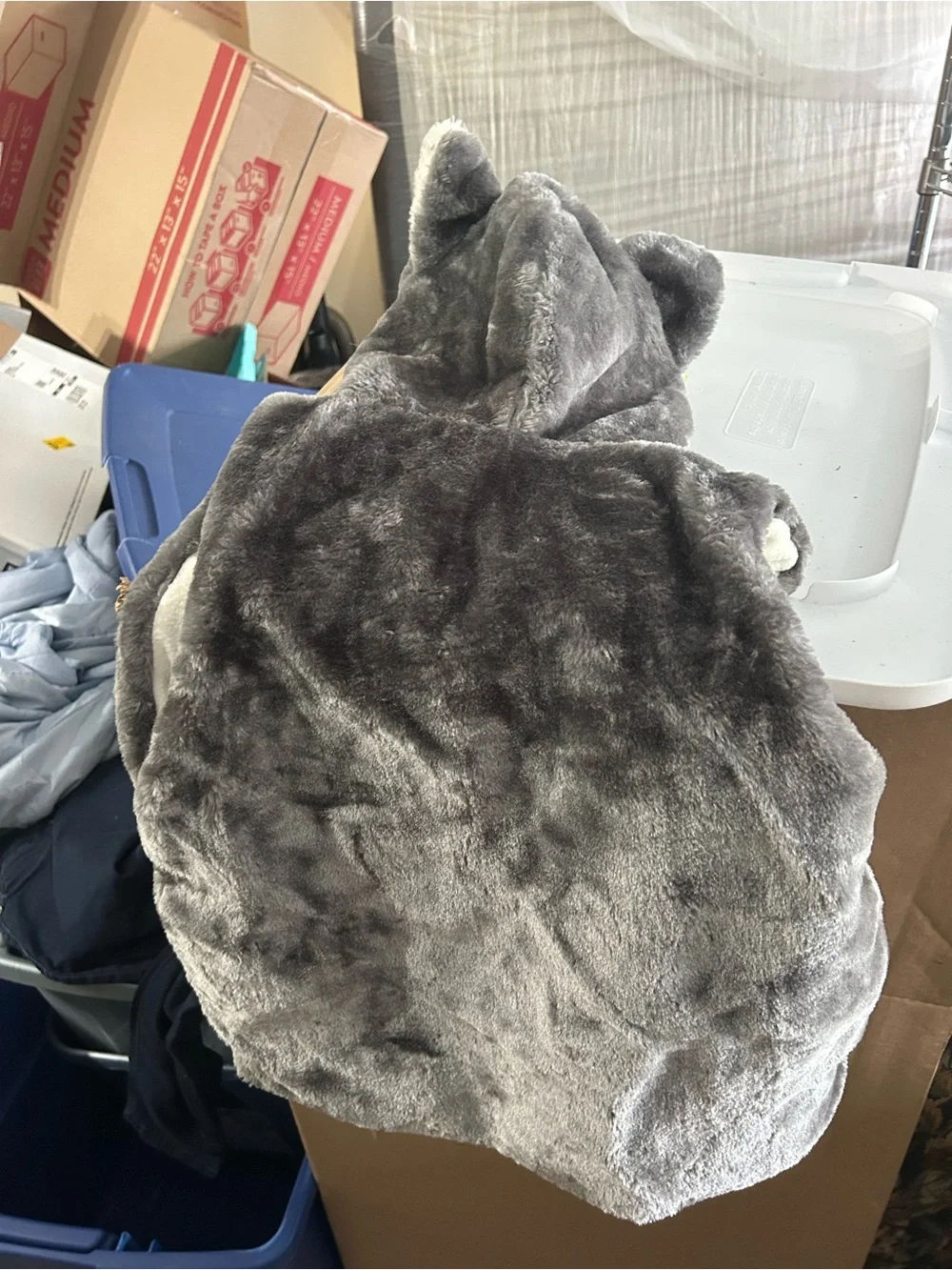 Plush Gray Husky Dog Costume Hoodie/vest
